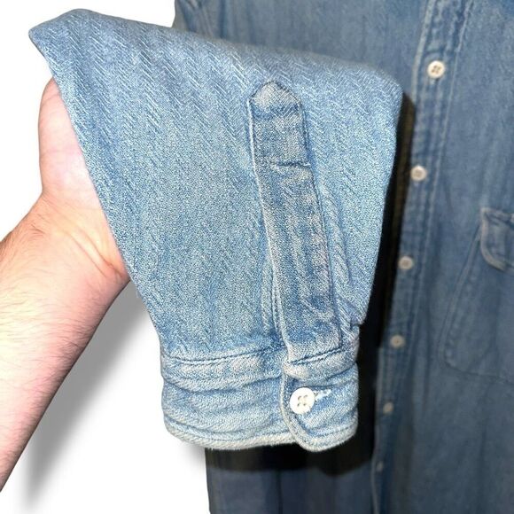 90s Abercrombie & Fitch Oversized Denim Work Shirt Sz M - Picture 5 of 7